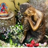  Tượng Phật An Nhiên [Kim Cương Hỷ Lạc] Màu Vàng Decor Trang Trí Nhà Cửa Sân Vườn 35Cm 