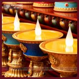  Đèn Thờ Điện, Chân Đèn Thờ Composite Cao Cấp [Kim Cương Hỷ Lạc] Chân Đèn Cúng Dường Điện Kèm Sạc 