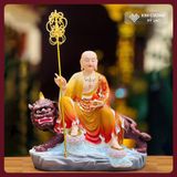  Tượng Địa Tạng Bồ Tát Vẽ Màu Thủ Công [Kim Cương Hỷ Lạc] Tượng Gỗ Long Não Vẽ Lụa Cao Cấp 