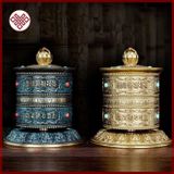  Kinh Luân Để Bàn Xoay Tay [Kim Cương Hỷ Lạc] Đồng 16Cm 