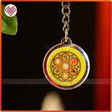  Móc Khóa Phong Thủy Bình An Biểu Tượng Kalachakra [Kim Cương Hỷ Lạc] Lục Tự Chân Ngôn Xuất Xứ Nepal 