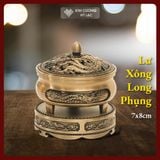  Lư Đốt Trầm Hương, Lư Xông Trầm Thờ Cúng [Kim Cương Hỷ Lạc] Hợp Kim Có Đôn, Đế 