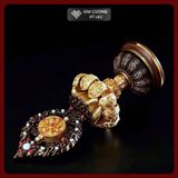  Bộ Bát Cát Tường Cúng Dường Chư Phật [Kim Cương Hỷ Lạc] Đồng Mạ Vàng Cao Cấp 24Cm 