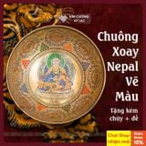  Chuông Xoay Tây Tạng Vẽ Màu Cao Cấp [Kim Cương Hỷ Lạc] Chuông Xoay Khắc Hình Phật Vẽ Màu 