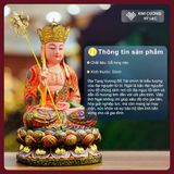  Tượng Địa Tạng Bồ Tát Vẽ Màu Thủ Công [Kim Cương Hỷ Lạc] Tượng Gỗ Long Não Vẽ Lụa Cao Cấp 