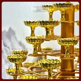  Tháp Chân Đèn Nến Bơ - Tháp Đèn Trang Trí Ban Thờ [Kim Cương Hỷ Lạc] Chân Đèn Hợp Kim Cao Cấp 