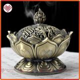  Lư Xông Trầm - Lư Đốt Hương Trầm Mật Tông [Kim Cương Hỷ Lạc] Hình Hoa Sen Cổ Điển Mẫu Mới Loại Mới 
