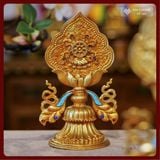  Bát Cát Tường, Bộ 8 Biểu Tượng Cát Tượng Cát Tường Lá Bồ Đề [Kim Cương Hỷ Lạc] Đồng Mạ Vàng Cao Cấp 