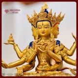  Tôn Tượng Phật Đảnh Tôn Thắng Đài Loan [Kim Cương Hỷ Lạc] Đồng Mạ Vàng Đài Loan 32Cm 