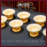  Chén Cúng Dường Nước Hợp Kim Bọc Đá [Kim Cương Hỷ Lạc] Chén Cúng Dường Mật Tông Cao Cấp 