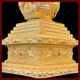  Tháp Xá Lợi Đồng Mạ Vàng [Kim Cương Hỷ Lạc] Cao 43Cm 