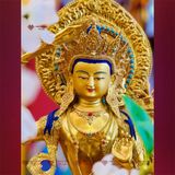  Tượng Phật Văn Thù, Tôn Tượng Văn Thù Sư Lợi Bồ Tát [Kim Cương Hỷ Lạc] Đồng Mạ Vàng 50cm 