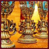  Bộ Bát Cát Tường Cúng Dường Mật Tông [Kim Cương Hỷ Lạc] Bát Cát Tường Composite Vẽ Màu Cao Cấp 20cm 