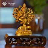  Tượng Ganesha [ Kim Cương Hỷ Lac ] Nepal Đồng Mạ Vàng 10Cm 