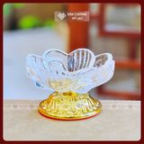  Chén Cúng Dường, Bát Để Đồ Cúng [Kim Cương Hỷ Lạc] Thủy Tinh Size 11x6cm 