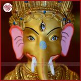  Tượng Ganesha Mật Tông [ Kim Cương Hỷ Lac ] Nepal Đồng Mạ Vàng 30Cm 