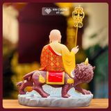  Tượng Địa Tạng Bồ Tát Vẽ Màu Thủ Công [Kim Cương Hỷ Lạc] Tượng Gỗ Long Não Vẽ Lụa Cao Cấp 