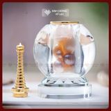  Tháp Xá Lợi Hợp Kim Thủy Tinh Cao Cấp [Kim Cương Hỷ Lạc] Độ Trong Suốt Cao Kích Thước Nhỏ Gọn 