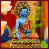  Tượng Phật Dược Sư Lưu Ly Quang Vương Phật [Kim Cương Hỷ Lạc] Tượng Dược Sư Đồng Vẽ Màu Cao Cấp 