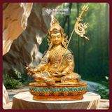  Tượng Liên Hoa Sinh Đồng Mạ Vàng Nepal 47cm [Kim Cương Hỷ Lạc] Tượng Đồng Nepal Hiếm Có 