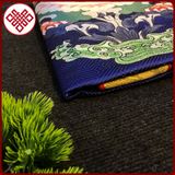  Rèm Cửa Trang Trí Bàn Thờ Mật Tông [Kim Cương Hỷ Lạc] Bát Cát Tường Hợp Nhất Nền Xanh 