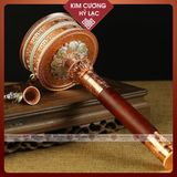  Kinh Luân Cầm Tay Xoay Hợp Kim Màu Vàng Loại 28cm Kim Cương Hỷ Lạc 