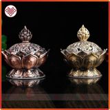  Lư Xông Trầm - Lư Đốt Hương Trầm Mật Tông [Kim Cương Hỷ Lạc] Hình Hoa Sen Cổ Điển Mẫu Mới Loại Mới 