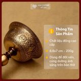  Chân Đèn, Đế Nến Bằng Đồng Cúng Ban Thờ [Kim Cương Hỷ Lạc] Biểu Tượng Bình An 8,8x7Cm 