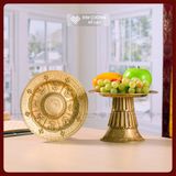  Đĩa Thờ Bằng Đồng, Đĩa Đựng Hoa Quả Ban Thờ [Kim Cương Hỷ Lạc] Đĩa Cúng, Đĩa Thờ Hoa Quả Bằng Đồng 