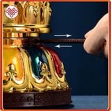  Kinh Luân Điện Có Nhạc Để Bàn Hợp Kim Cao Cấp [Kim Cương Hỷ Lạc] - 30Cm 