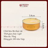  Nến Bơ Nhụy Hoa Nghệ Tây Cao Cấp Cháy 4 Giờ [Kim Cương Hỷ Lạc] Nến Bơ Saffron- Không Khói- Không Mùi 