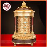  Kinh Luân Điện Phong Thủy Để Bàn - Bánh Xe Mani Mật Tông [Kim Cương Hỷ Lạc] Cẩn Đá Cao Cấp 