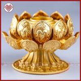  Đế Cắm Kinh Luân Cầm Tay [Kim Cương Hỷ Lạc] Hình Bông Sen 2 Tầng Bằng Đồng 