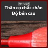 Chổi Quét Tượng Phật, Cọ Vệ Sinh Tượng Phật [Kim Cương Hỷ Lạc] Lông Siêu Dày Mịn, Cán Nhựa Vàng - Đỏ 