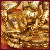  Tượng Hoàng Thần Tài Dzambala Đồng Mạ Vàng 44cm [Kim Cương Hỷ Lạc] Tượng Dzambala Chế Tác Nepal 