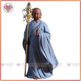  Tượng Địa Tạng [Kim Cương Hỷ Lạc] Gốm Tử Sa Tự Tại Bước Đi Cầm Tích Trượng 