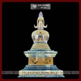  Tháp Xá Lợi Thủy Tinh [Kim Cương Hỷ Lạc] Cao 42Cm 
