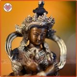  Tượng Phật Kim Cương Tổng Trì Mật Tông [Kim Cương Hỷ Lạc] Đồng Nạm Bạc 