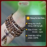  Chuỗi Vòng Gỗ Có Túc Số, Chuỗi 108 Hạt, Vòng Tay Phong Thủy [Kim Cương Hỷ Lạc] Gỗ Tự Nhiên 6 - 8mm 
