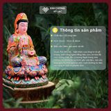  Tượng Quan Thế Âm Bồ Tát Bằng Gỗ Long Não Tự Nhiên [Kim Cương Hỷ Lạc] Tượng Quan Âm Vẽ Màu Lụa 