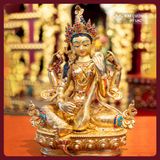  Tượng Diệu Âm Thiên Nữ 25CM - Chế Tác Thủ Công Nepal [Kim Cương Hỷ Lạc] Tượng Phật Mật Tông Đồng 