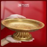  Đĩa Thờ Bằng Đồng, Đĩa Đựng Hoa Quả Ban Thờ [Kim Cương Hỷ Lạc] Đĩa Cúng, Đĩa Thờ Hoa Quả Bằng Đồng 