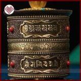  Kinh Luân Để Bàn Xoay Tay [Kim Cương Hỷ Lạc] Đồng 16Cm 