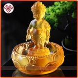  Bộ Tắm Phật Đản Sanh Mini Mật Tông [Kim Cương Hỷ Lạc] Lưu Ly 12Cm Kèm Gáo Và Chậu 