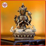  Tượng Phật Mật Tông Chất Liệu Đồng Nạm Bạc [Kim Cương Hỷ Lạc] Tôn Tượng Các Vị Phật Kích Thước 9.5cm 