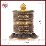  Kinh Luân Để Bàn Xoay Tay [Kim Cương Hỷ Lạc] Đồng 16Cm 