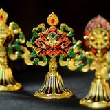  Bát Cát Tường Trang Trí Ban Thờ Mật Tông [Kim Cương Hỷ Lạc] Hợp Kim Vẽ Màu 8Cm 