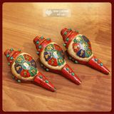  Ốc Pháp Loa Nepal [Kim Cương Hỷ Lạc] Ốc Pháp Nạm Bạc Cẩn Đá Cao Cấp 