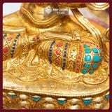  Tượng Bồ Tát Văn Thù Sư Lợi Nepal 34cm [Kim Cương Hỷ Lạc] - Tượng Phật Đồng Mạ Vàng Nepal - Hiếm Có 