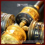  Kinh Luân Cầm Tay Phong Cách Cổ 4000 Biến Chú [Kim Cương Hỷ Lạc] Chất Liệu Đồng Cán Gỗ 